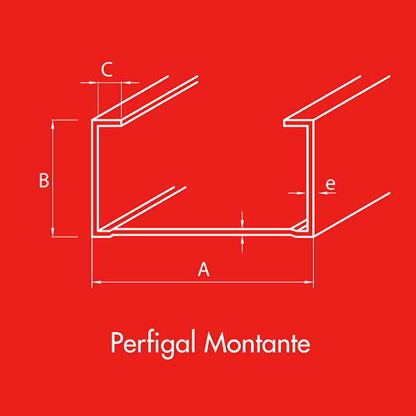 Perfil Tabique Montante Económic o 38 x 38 x 6 x 0,5 mm x 3 m - Imagen 2